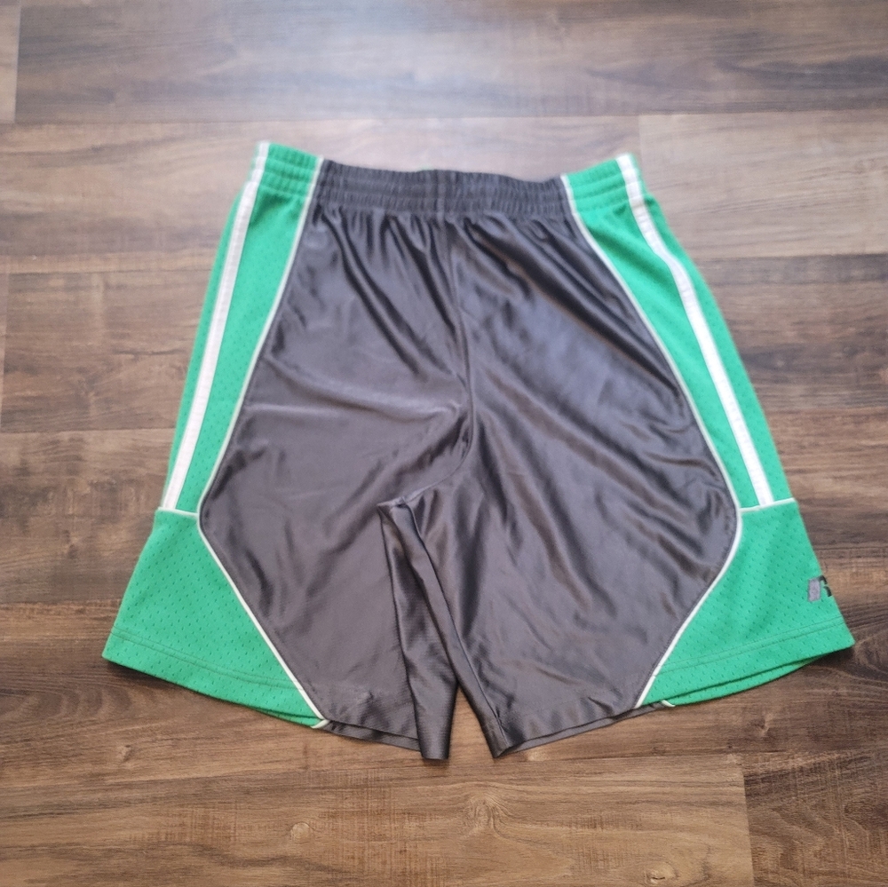 Russell Athletics Green and Gray Polyester Athletic Shorts 14/16